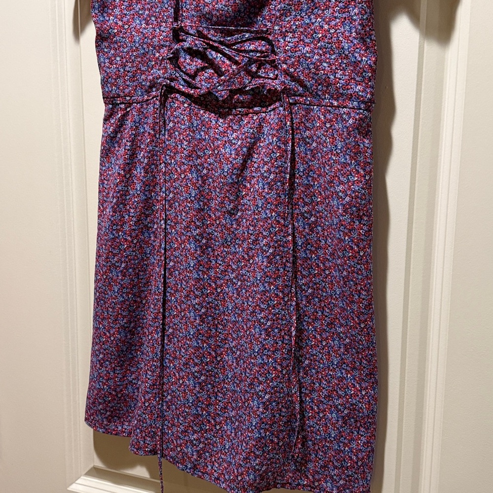 Abercrombie & Fitch Purple Ditsy Floral Backless Corset Dress size XS - Picture 9 of 16